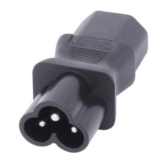 IEC C6 Cloverleaf Socket>IEC C13 3 Pin Plug Adapter LINDY (30450