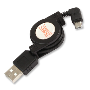 Cabo USB 2.0 A - Micro B M/M Retráctil 0.8m LINDY (31619)