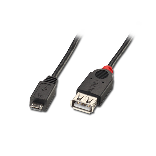 Cabo USB OTG - <b>Micro A </b>(M) A (F) 1.0m LINDY (31956)