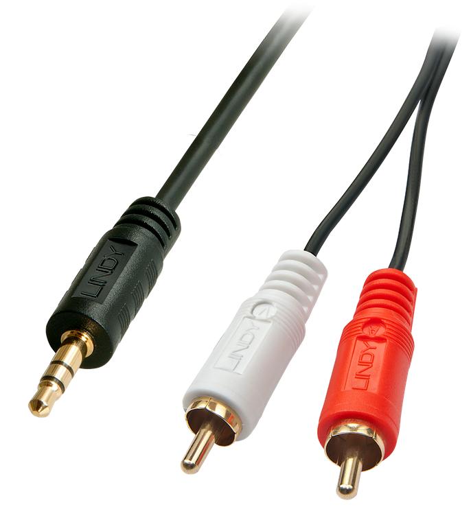 Cabo 2x RCA - 3.5mm Stereo M/M 02.0m LINDY (35681)