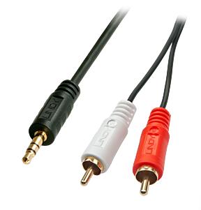Cabo 2x RCA - 3.5mm Stereo M/M 05.0m LINDY (35683)