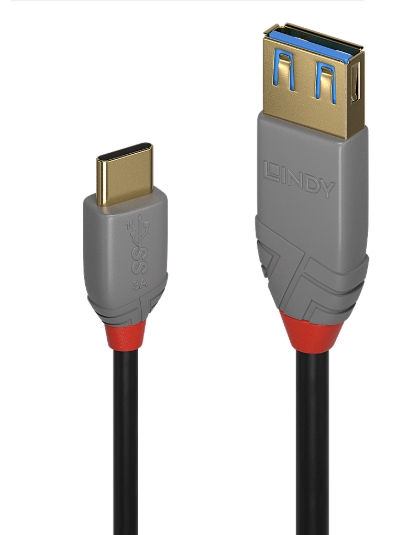 Adaptador USB 3.2 - Type C M to Type A F 0.15m LINDY (36895)