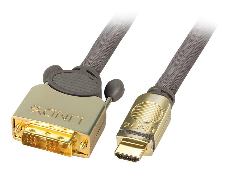 Cabo HDMI/DVI-D Digital Video 10.00m Premium Gold LINDY (37185)