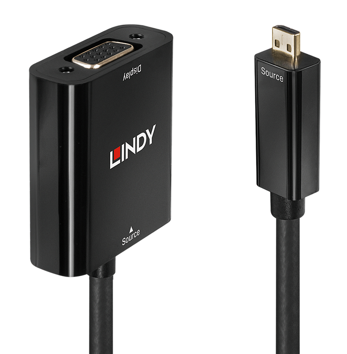 Adaptador Micro HDMI(M) > VGA HDB15(F) LINDY (38293)