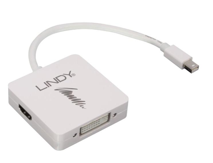 Adaptador Mini DP1.2>HDMI 4K30/DVI-D/DP 4K60 ACTIVE LINDY (41039