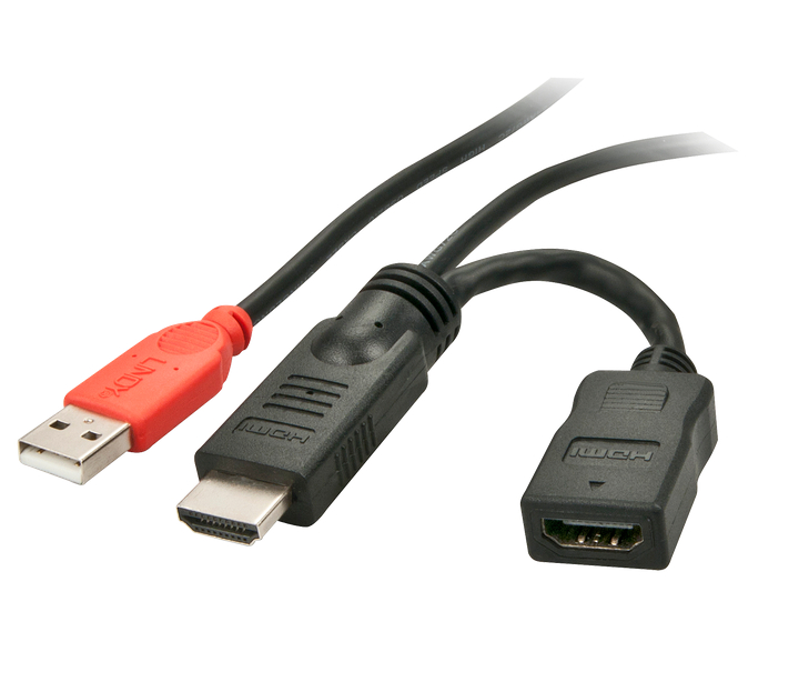 HDMI M/F Power Feeder Adaper W/USB A plug LINDY (41080)