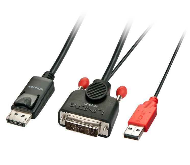 Cabo DVI-D > DisplayPort 3.0m LINDY (41978)