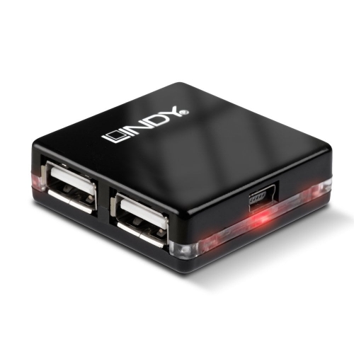 HUB USB 2.0 Mini 4 Portas LINDY (42742)