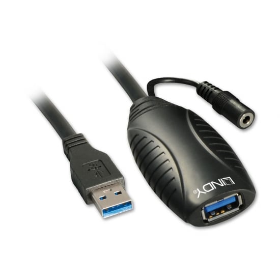 Extensão Amplificada USB3.0 M/F 15.0m LINDY (43099)