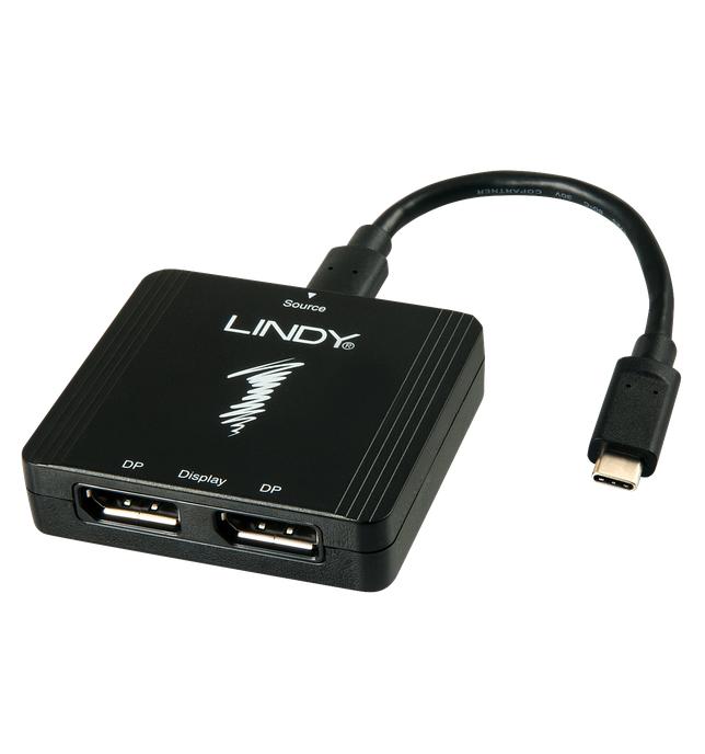 Adaptador USB C > DP 2ports LINDY (43232)