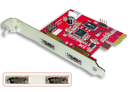 Placa Controladora PCIe (Express) Power eSATAp+USB LINDY (51165)