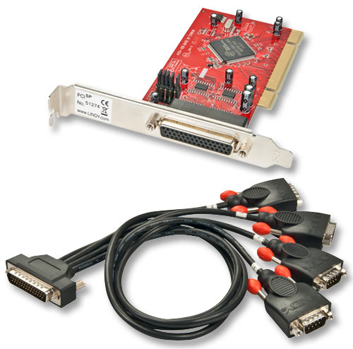 Placa Controladora PCI SERIE DB9 - 4 portas LINDY (51274)