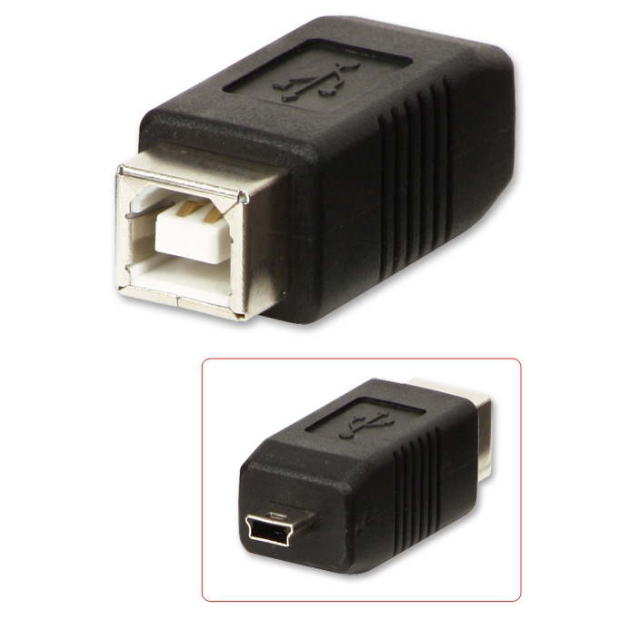 Adaptador USB , USB B F <> Mini-B M  LINDY (71232)