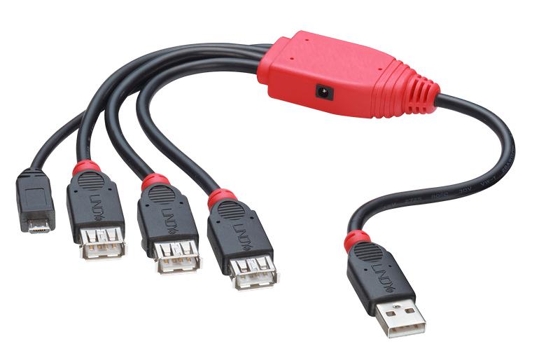 Hub Flexível USB 2.0 4 Portas LINDY (42704)