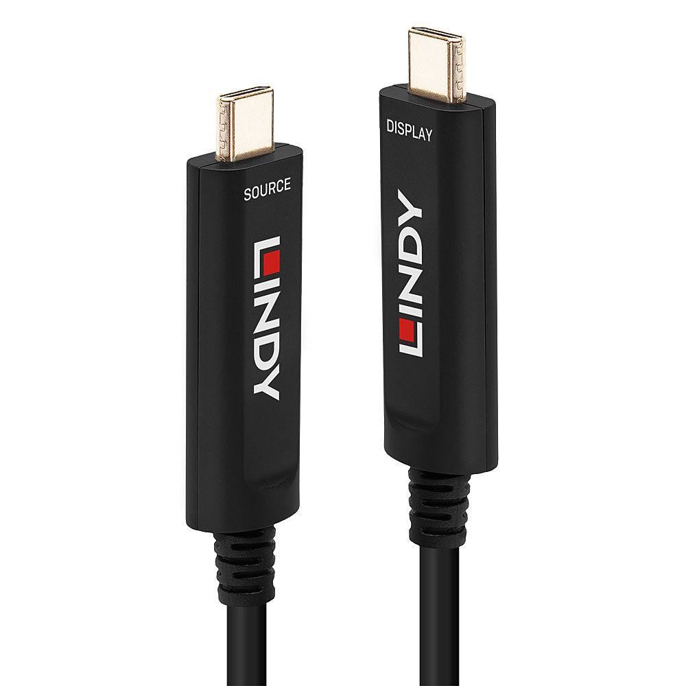 Cabo USB Tipo C 15.0m Audio/Video 26Gbps 4K60Hz LINDY (38503)