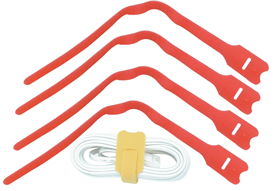 Abraçadeiras Velcro Vermelho 30cm (10 Unidades) LINDY (40796)