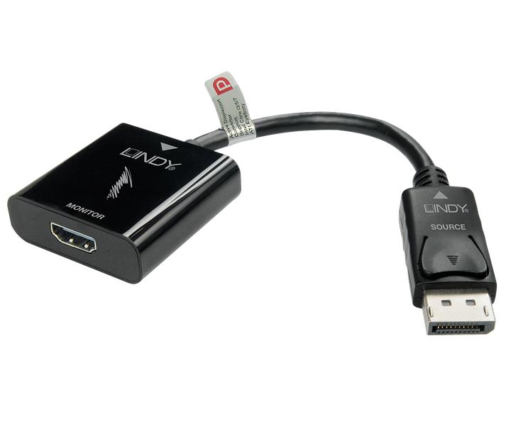 Adaptador DisplayPort 1.2 > HDMI2.0 18G  4K ACTIVE LINDY (41068)