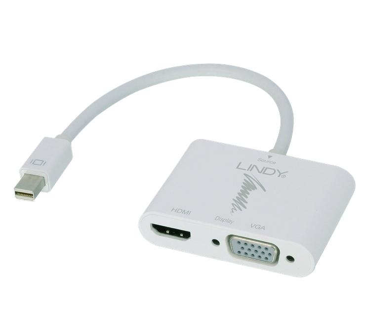 Adaptador Mini DisplayPort 1.2>HDMI 4K+VGA Active LINDY (41070)