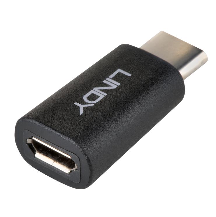 Adaptador USB 2.0 Type C Male > Micro-B Female LINDY (41896)