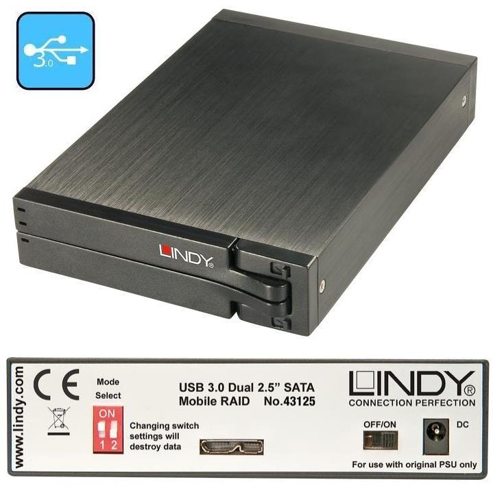 USB 3.0 Dual 2,5" SATA 6G Mobile RAID LINDY (43125)
