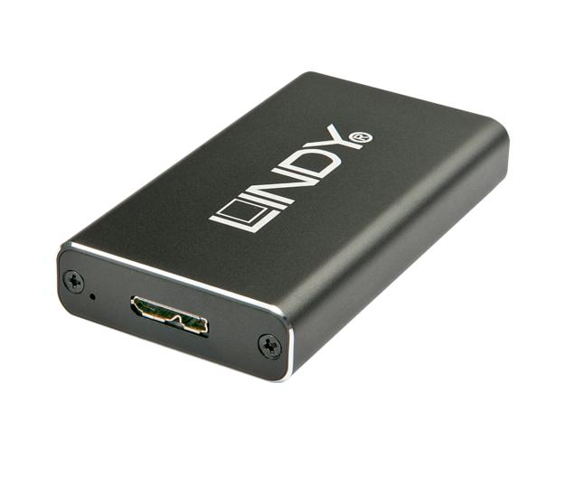 USB 3.1 Type-C mSATA SSD Enclosure LINDY (43186)