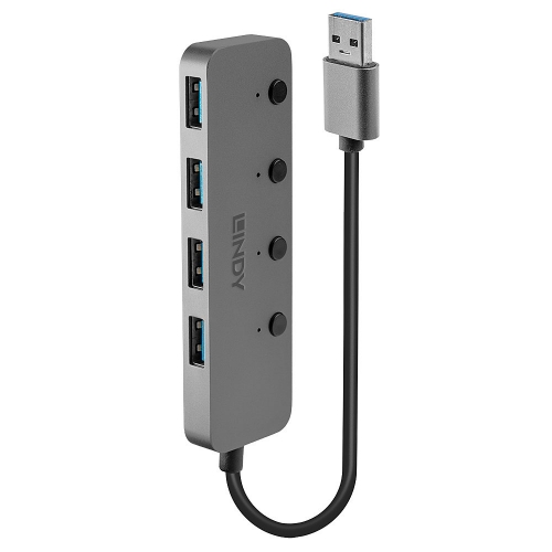 USB 3.0 Hub 4 port On-Off LINDY (43309)