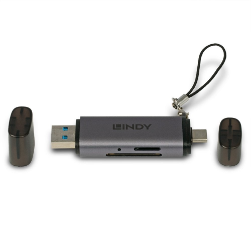 USB 3.2 Type C + A SD & MicroSD Card Reader LINDY (43335)