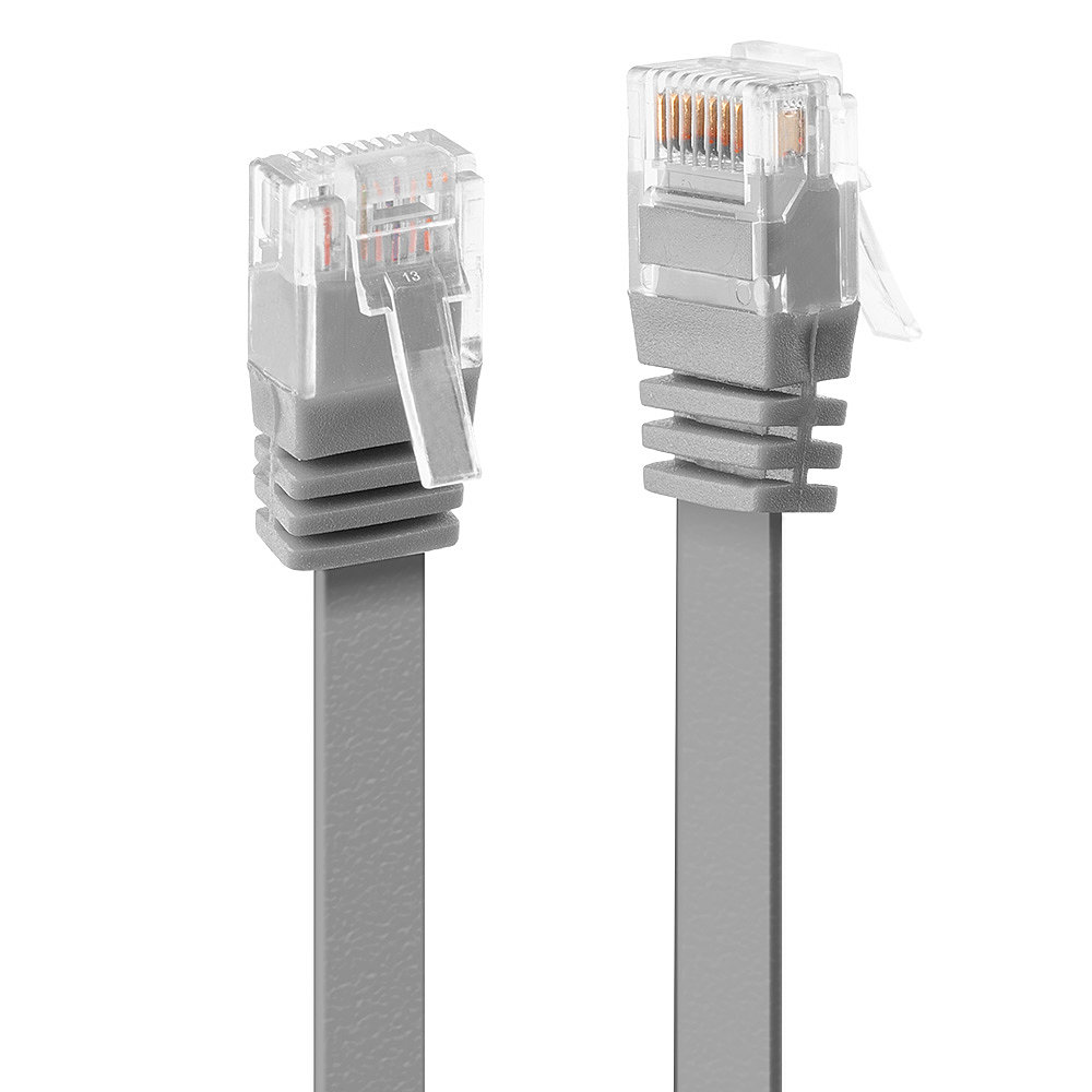 Cabo de rede CAT6 UTP RJ45 00.30m Cinzento Flat LINDY (47490)