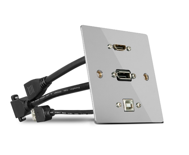 Wall Face Plate - HDMI + DisplayPort + USB LINDY (60217)
