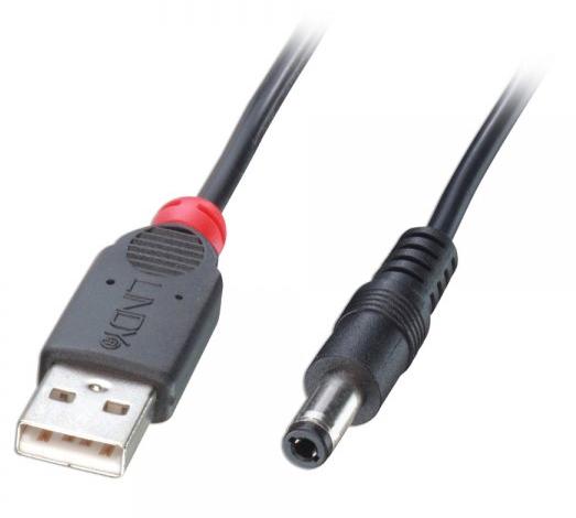 Cabo 1.5m USB to 2.5mm Inner / 5.5mm Outer DC LINDY (70267)