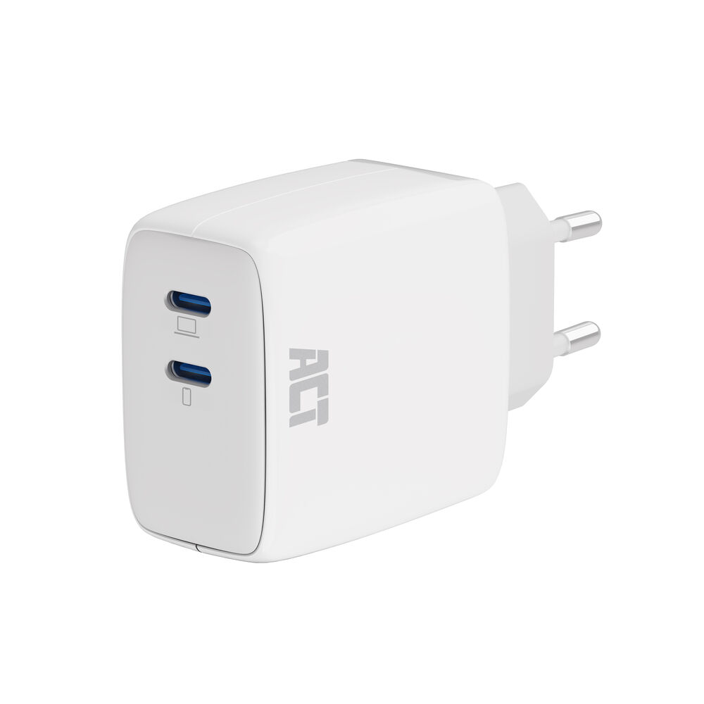 USB Charger USB-C 65W 2-port PD PPS GaNFast  ACT (AC2165)